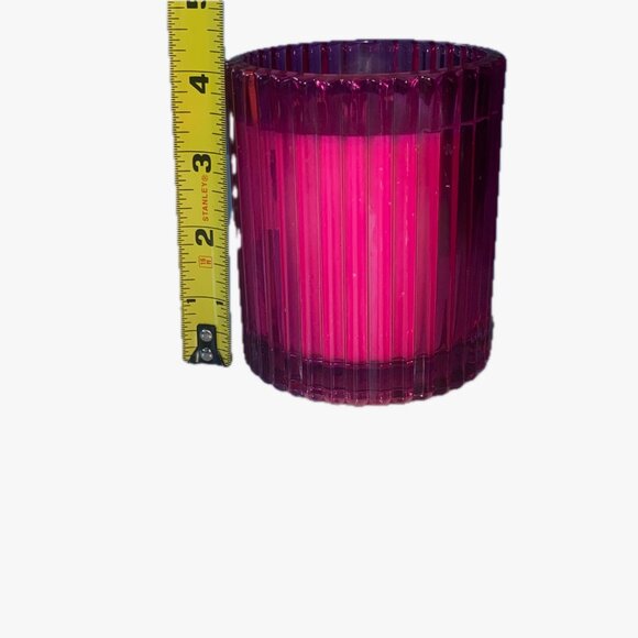 ENCHANTÉ Black Currant Scented Soy Candle Fluted Glass Glass Jar Disco Ball Led - Picture 5 of 7